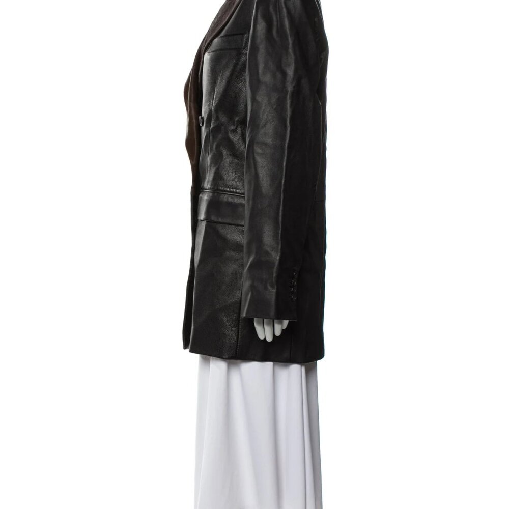 NWT Khaite Balton Black Leather Blazer Jacket - Picture 3 of 5